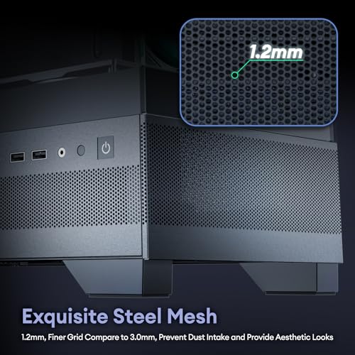 Aqua 7 Pre Installed 6 120mm PWM ARGB Fan ATX Mid Tower PC Case Computer case with Panoramic View Tempered Glass Front & Side Panel Type C Port Gaming PC Case Black