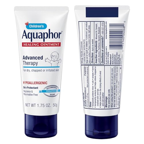 Aquaphor Ungüento de Terapia Avanzada para Niños, Ungüento Protector de la Piel al 41% de Petrolato para el Cuidado de Heridas Menores, Piel y Labios Agrietados o Escamados, Tubo de 1.75 Oz