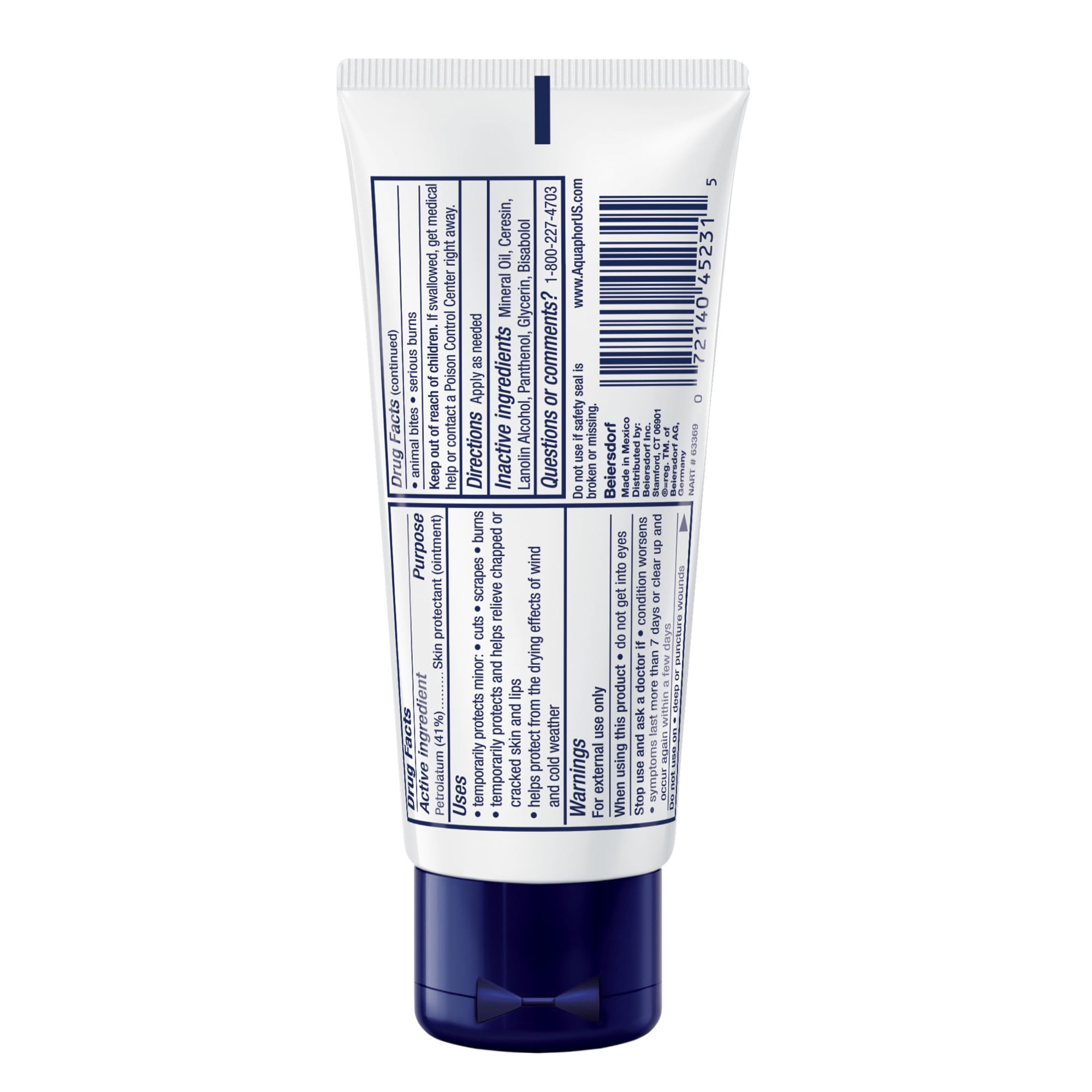 Aquaphor Ungento Curativo Protector de la Piel para Piel Seca, Agrietada E Irritada, Tamaño de Viaje, 1.75 oz