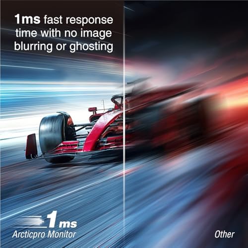 ArcticPro 24inch Gaming Monitor 200Hz 180Hz  FHD 1080p  IPS Panel  1ms Response Time  Adaptive sync  PC Computer Monitor  3 Sided Frameless  Ultra Slim  Bluelight Filter  DP 1  HDMI 1