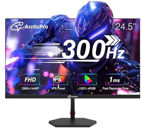 ArcticPro 24inch Gaming Monitor 200Hz 180Hz  FHD 1080p  IPS Panel  1ms Response Time  Adaptive sync  PC Computer Monitor  3 Sided Frameless  Ultra Slim  Bluelight Filter  DP 1  HDMI 1