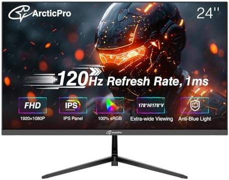 ArcticPro 27inch Computer Monitor  FHD 1080p  144Hz Office and Gaming Monitor  IPS  Adaptive Sync  110  sRGB  1ms  3 Sided Frameless  Ultra Slim  VESA Mountable  Anti Blue Light Design  HDMI  DP