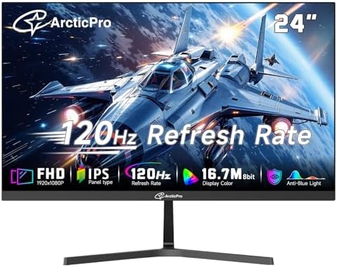 ArcticPro 27inch Computer Monitor  FHD 1080p  144Hz Office and Gaming Monitor  IPS  Adaptive Sync  110  sRGB  1ms  3 Sided Frameless  Ultra Slim  VESA Mountable  Anti Blue Light Design  HDMI  DP