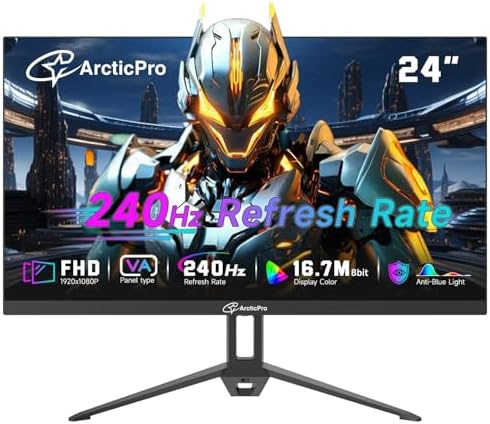 ArcticPro 27inch Computer Monitor  FHD 1080p  144Hz Office and Gaming Monitor  IPS  Adaptive Sync  110  sRGB  1ms  3 Sided Frameless  Ultra Slim  VESA Mountable  Anti Blue Light Design  HDMI  DP
