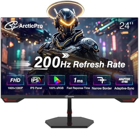 ArcticPro 27inch Gaming Monitor 300Hz  QHD 2560   1440p  IPS  1ms Response Time  Adaptive sync  3 Sided Frameless  Anti Blue Light  Ultra Slim  132  sRGB  with DP Cable up to 300Hz  DP 2  HDMI 2