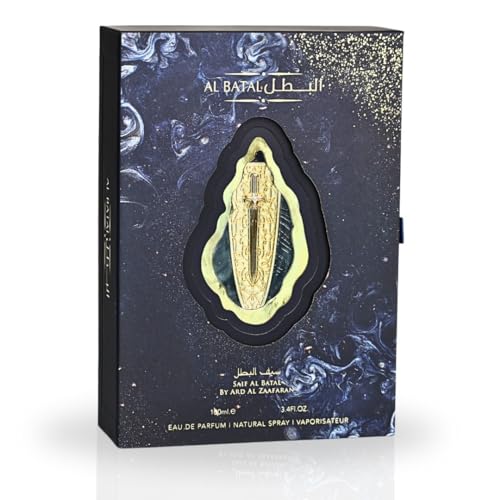Ard Al Zaafaran Saif Al Batal Eau De Parfum Men Spray 100ML (3.4 oz) Perfume árabe para hombres, fragancia cautivadora Perfume de larga duración | Una fusión de frescura exótica y complejidad cálida