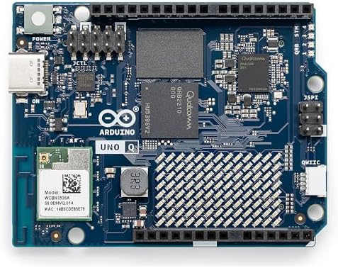 Arduino UNO Q 4 GB RAM  ABX00173    Hybrid Board  Qualcomm Dragonwing QRB2210 microprocessor  MPU  & STM32U585 Microcontroller MCU   AI Vision  Voice  IoT  Robotics  Linux Debian OS  Wi Fi 5  USB C