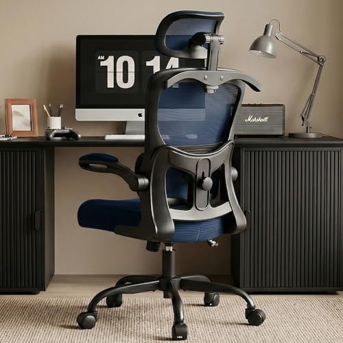 AreShark Office Chair Ergonomic Desk Chairs with Adjustable Lumbar Support& Headrest Hanger  High Back Breathable Mesh Chair with Wheels  Rolling Swivel Comfy Task Computer Chair for Home Work Gaming