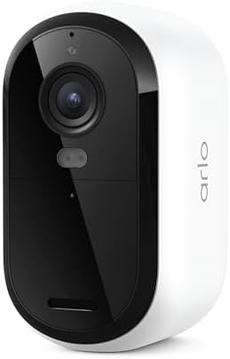 Arlo Essential Security Camera Wireless Outdoor 2K  3rd Gen  2025 Release    Battery Power  Person Recognition  Package Detection  Animated Preview  1 Month Trial of Secure Plan  2 Cam  White