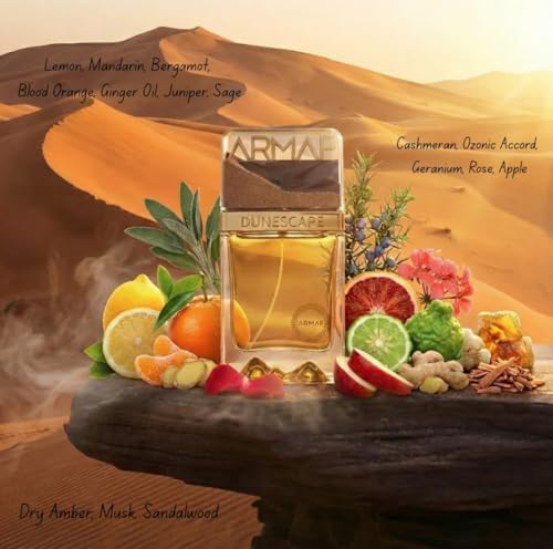 Armaf Dunescape   Citrus  Fresh  Woody   Eau de Parfum Spray Long Lasting Fragrance for Men  3 4 Ounce / 100 ml