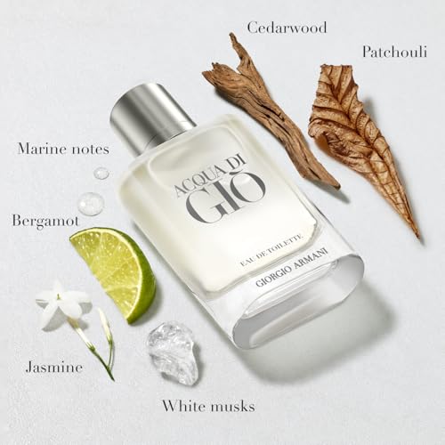 Armani Beauty   Acqua di Gi    Eau de Toilette   Cologne for Men   Long Lasting Fragrance with Bergamot notes  Jasmine  White Musks  Patchouli & Cedarwood