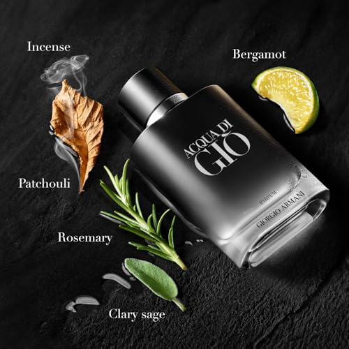Armani Beauty   Acqua di Gi    Parfum   Cologne for Men   Fresh & Woody Men s Fragrance   Bergamot  Ginger  Marine  Geranium  Rosemary  Clary Sage  Patchouli  Incense Notes