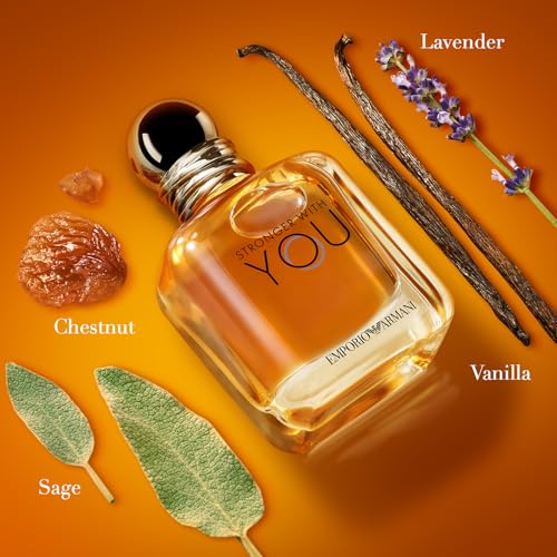 Armani Beauty   Stronger With You   Eau de Toilette   Cologne for Men   Warm Spicy Fragrance   Chestnut  Lavender  Tender Sage  Vanilla Notes