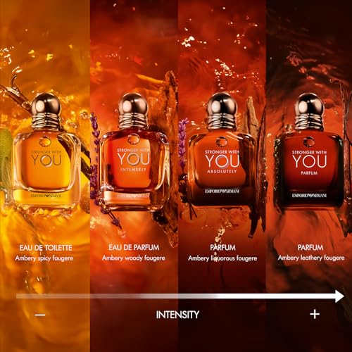 Armani Beauty   Stronger With You   Eau de Toilette   Cologne for Men   Warm Spicy Fragrance   Chestnut  Lavender  Tender Sage  Vanilla Notes