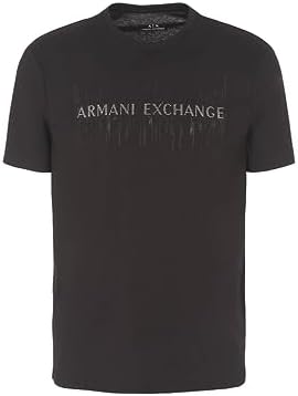 Armani Exchange Mens Regular Fit Crew Neck Cotton Jersey Embellished Logo Tee