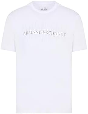 Armani Exchange Mens Regular Fit Crew Neck Cotton Jersey Embellished Logo Tee