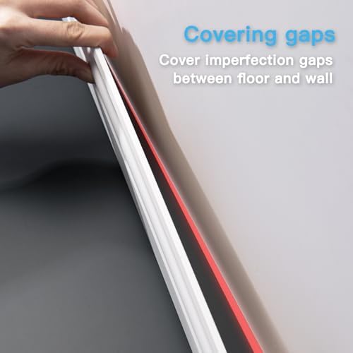 Art3d Wall Baseboard Molding Trim 8 Pack of 56 x 3 2 in   High Impact Polystyrene Skirting Board   Installed with Glue   White