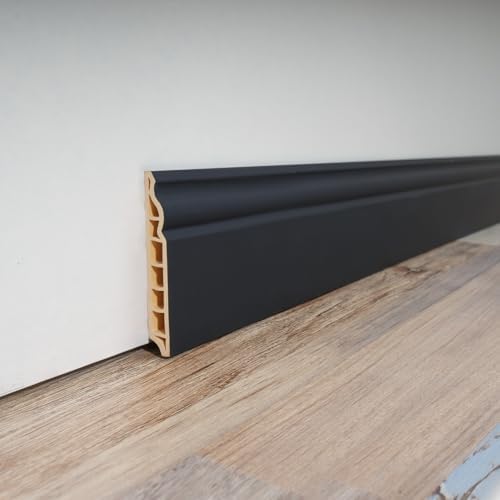 Art3d Wall Baseboard Molding Trim 8 Pack of 56 x 3 2 in   High Impact Polystyrene Skirting Board   Installed with Glue   White