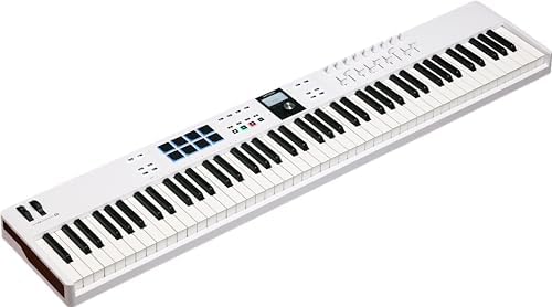 Arturia KeyLab Essential 88 mk3   88 key USB MIDI Controller Keyboard with Analog Lab V Software Included  White