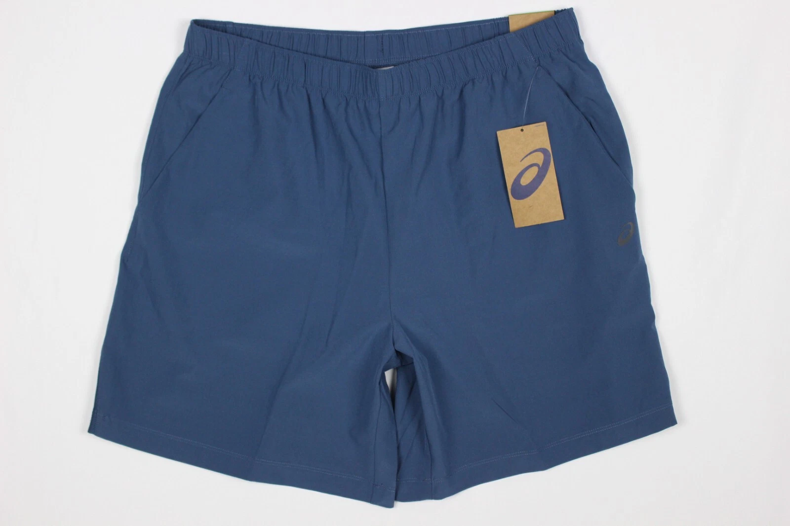Asics Men s 7" Woven Mesh Insert Shorts Unlined Size Large Blue B0002