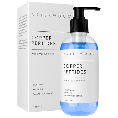 Asterwood Copper Peptides Serum for Face   Tightening  Repairing  Collagen Boosting   with GHK Cu and Hyaluronic Acid   8 Fl Oz