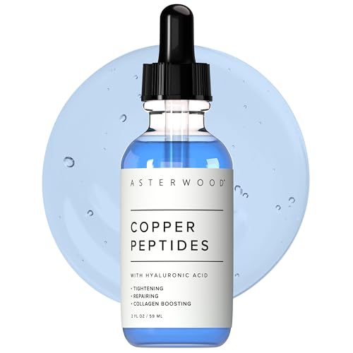 Asterwood Copper Peptides Serum for Face   Tightening  Repairing  Collagen Boosting   with GHK Cu and Hyaluronic Acid   8 Fl Oz