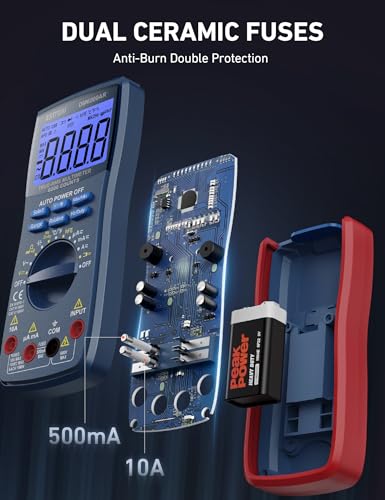 AstroAI Digital Multimeter and Analyzer TRMS 6000 Counts Volt Meter Ohmmeter Auto Ranging Tester; Accurately Measures Voltage Current Resistance Diodes Continuity Duty Cycle Capacitance Temperature