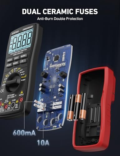 AstroAI Digital Multimeter and Analyzer TRMS 6000 Counts Volt Meter Ohmmeter Auto Ranging Tester; Accurately Measures Voltage Current Resistance Diodes Continuity Duty Cycle Capacitance Temperature