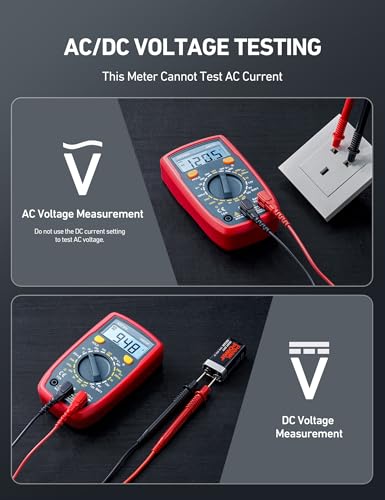 AstroAI Digital Multimeter Tester 2000 Counts with DC AC Voltmeter and Ohm Volt Amp Meter; Measures Voltage  Current  Resistance  Continuity and Diode  Blue
