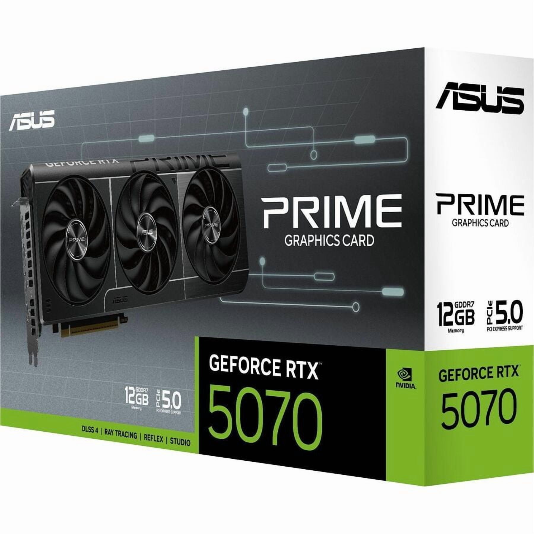 Asus NVIDIA GeForce RTX 5070 Graphic Card   12 GB GDDR7   7680 x 4320   2 54 GHz Boost Clock   192 bit Bus Width   PCI Express 5 0   DisplayPort   3 x DisplayPort   HDMI   VGA