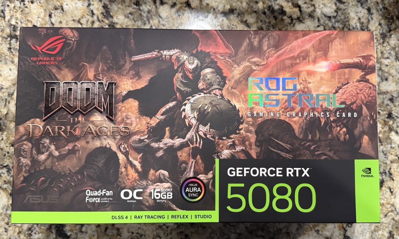 Asus ROG Astral GeForce RTX 5080 Doom Dark Ages Edición Limitada LE 1/666