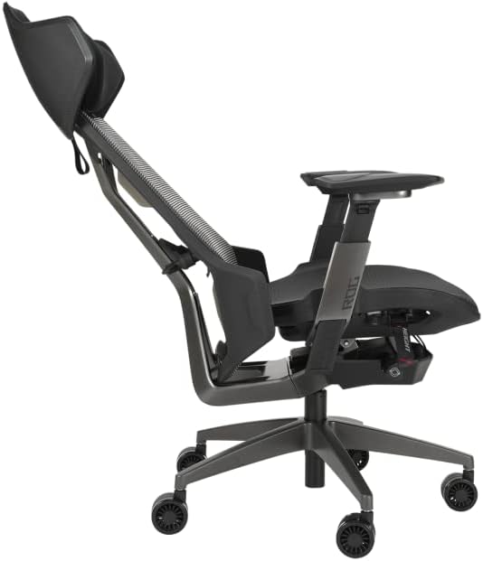 Asus ROG Destrier Ergo Gaming Chair  Futuristic Cyborg Aesthetic  Versatile Seat Adjustments  Mobile Arm Support Mode  Acoustic Panel  Aluminum Frame  Breathable Mesh and Comfortable PU Foam  Black