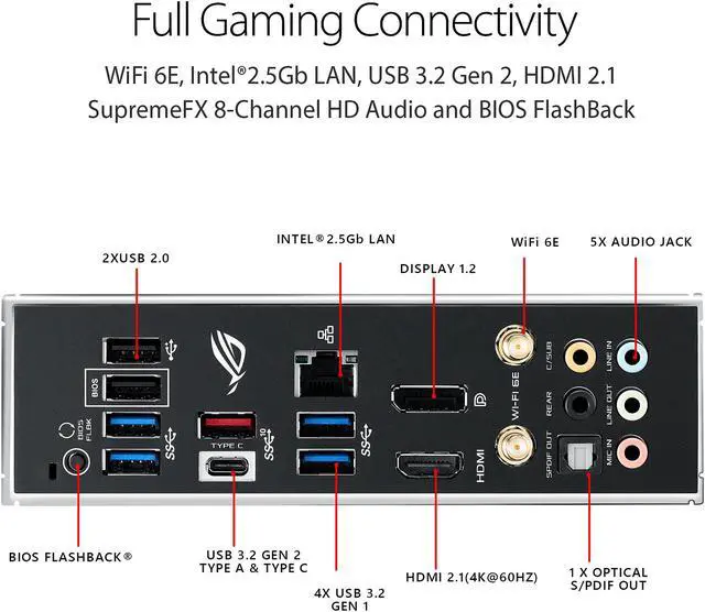 Asus ROG STRIX B550 F GAMING WIFI II AMD AM4  3rd Gen Ryzen  ATX Gaming Motherboard  PCIe 4 0 WiFi 6E  2 5Gb LAN  BIOS FlashBack  HDMI 2 1  Addressable Gen 2 RGB Header and AURA Sync