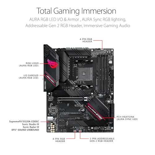 Asus ROG Strix B550 F Gaming WiFi II AMD AM4  3rd Gen Ryzen  ATX Motherboard  PCIe 4 0 WiFi 6E  2 5Gb LAN  BIOS Flashback  HDMI 2 1  Addressable Gen 2 RGB Header and Aura Sync