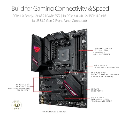 Asus ROG Strix B550 F Gaming WiFi II AMD AM4  3rd Gen Ryzen  ATX Motherboard  PCIe 4 0 WiFi 6E  2 5Gb LAN  BIOS Flashback  HDMI 2 1  Addressable Gen 2 RGB Header and Aura Sync