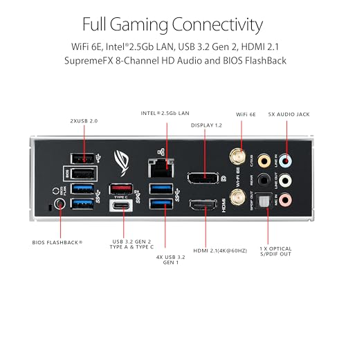 Asus ROG Strix B550 F Gaming WiFi II AMD AM4  3rd Gen Ryzen  ATX Motherboard  PCIe 4 0 WiFi 6E  2 5Gb LAN  BIOS Flashback  HDMI 2 1  Addressable Gen 2 RGB Header and Aura Sync
