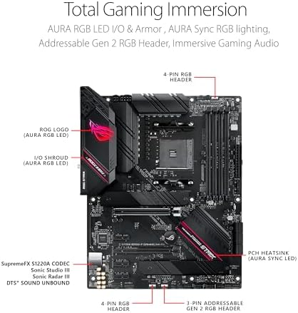 ROG STRIX B550-F GAMING WIFI II - Tarjeta madre para AMD AM4 (3ra Gen Ryzen) y ATX, PCIe 4.0,WiFi 6E, LAN 2.5Gb, BIOS Flashback, HDMI 2.1, iluminación Aura Sync RGB direccionable de 2nda generación