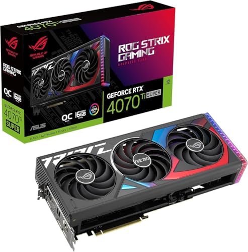 Asus Tarjeta gráfica ROG Strix GeForce RTX 4070 Ti Super OC - 16GB GDDR6X, 2X HDMI, 3X DP