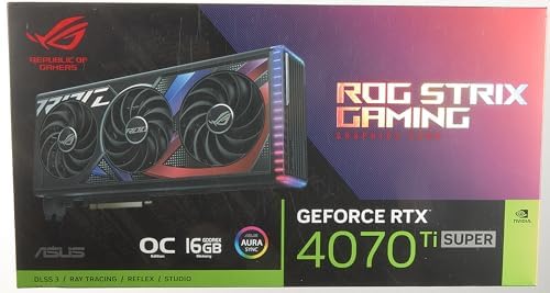 Asus Tarjeta gráfica ROG Strix GeForce RTX 4070 Ti Super OC - 16GB GDDR6X, 2X HDMI, 3X DP