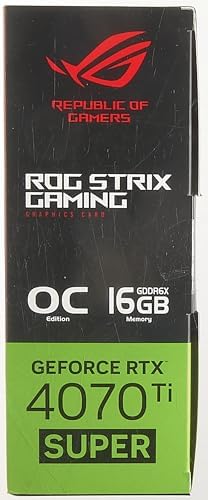 Asus Tarjeta gráfica ROG Strix GeForce RTX 4070 Ti Super OC - 16GB GDDR6X, 2X HDMI, 3X DP