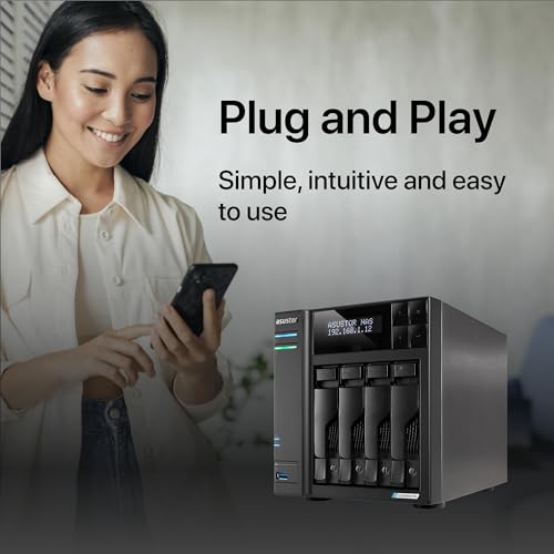 Asustor Lockerstor 4 Gen2   AS6704T   4 Bay NAS  Quad Core 2 0GHz Processor  4 M 2 NVMe Slots  PCIe 3 0   Dual 2 5GbE  Expandable to 10GbE  4GB DDR4 RAM   No Drive