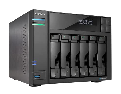 Asustor Lockerstor 6 Gen2 AS6706T   6 Bay NAS  Quad Core 2 0 GHz CPU  4X M 2 NVMe Slots  Dual 2 5GbE  Upgradable to 10GbE  8GB DDR4 RAM  Content Creation Network Attached Storage  Diskless