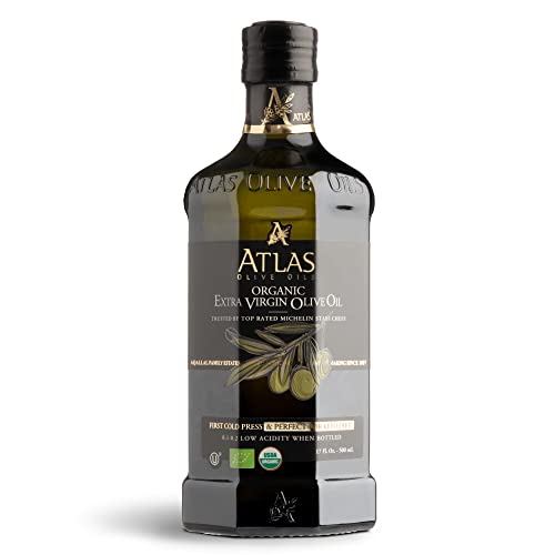Atlas Organic Cold Pressed Moroccan Extra Virgin Olive Oil  Polyphenol Rich   EVOO From Morocco  Newly Harvested Unprocessed from One Single Family Farm   Trusted by Award Winning Chefs   500 mL