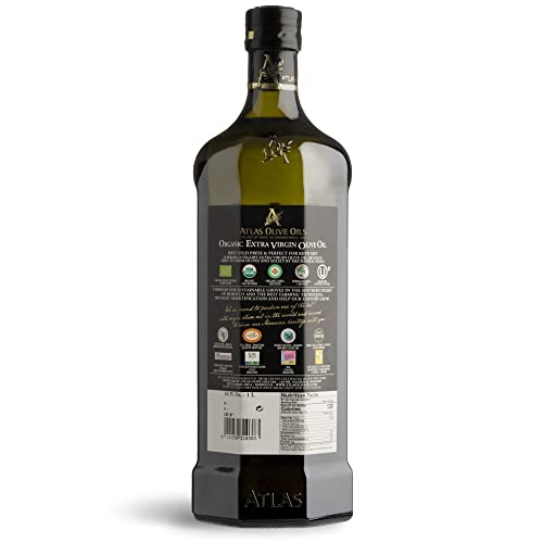 Atlas Organic Cold Pressed Moroccan Extra Virgin Olive Oil  Polyphenol Rich   EVOO From Morocco  Newly Harvested Unprocessed from One Single Family Farm   Trusted by Award Winning Chefs   500 mL