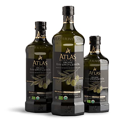 Atlas Organic Cold Pressed Moroccan Extra Virgin Olive Oil  Polyphenol Rich   EVOO From Morocco  Newly Harvested Unprocessed from One Single Family Farm   Trusted by Award Winning Chefs   500 mL
