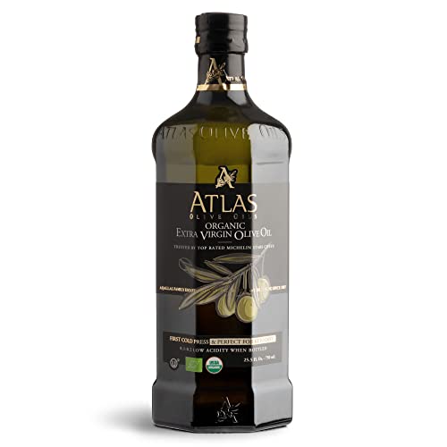 Atlas Organic Cold Pressed Moroccan Extra Virgin Olive Oil  Polyphenol Rich   EVOO From Morocco  Newly Harvested Unprocessed from One Single Family Farm   Trusted by Award Winning Chefs   500 mL