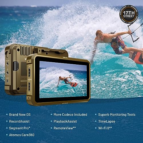 Atomos Ninja 5 2 Touchscreen Display 4K HDMI Recording Monitor with Waith Power Battery   Charger Combo  NP F750   Swivel and Tilt Adjustable Monitor Mount Bundle Set