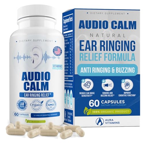Audio Calm - Alivio de tinnitus para oídos zumbidos, vitaminas para la salud del oído, solución natural para aliviar el tinnitus, alivio rápido de zumbido de oído, zumbidos, clics y reduce el ruido