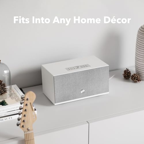 Audio Pro C10 MKII Wireless Speaker  WiiM Edition   High Fidelity Sound  Multi Room  Bluetooth  Wi Fi   Compatible with AirPlay 2  Google Cast  Siri  WiiM Home App  Stream Spotify  TIDAL & More  White