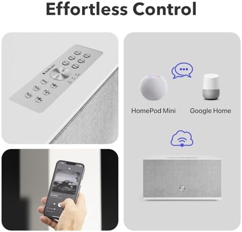 Audio Pro C10 MKII Wireless Speaker  WiiM Edition   High Fidelity Sound  Multi Room  Bluetooth  Wi Fi   Compatible with AirPlay 2  Google Cast  Siri  WiiM Home App  Stream Spotify  TIDAL & More  White